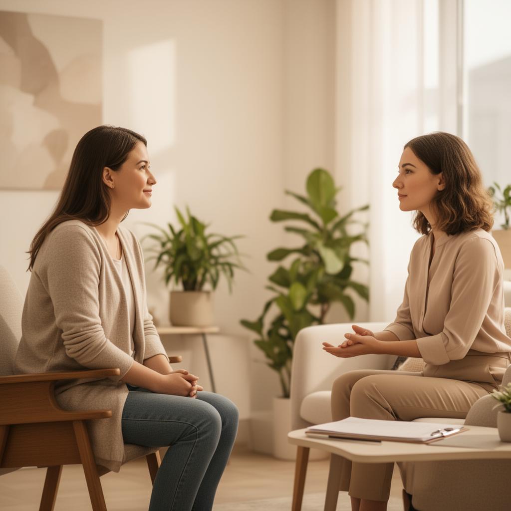 Family counseling session in a warm, supportive environment